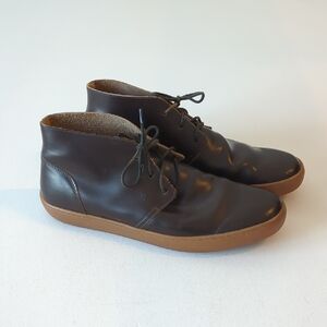 Tod's Dark Brown Matte Shine Leather Boots with Tan Sole Size 11